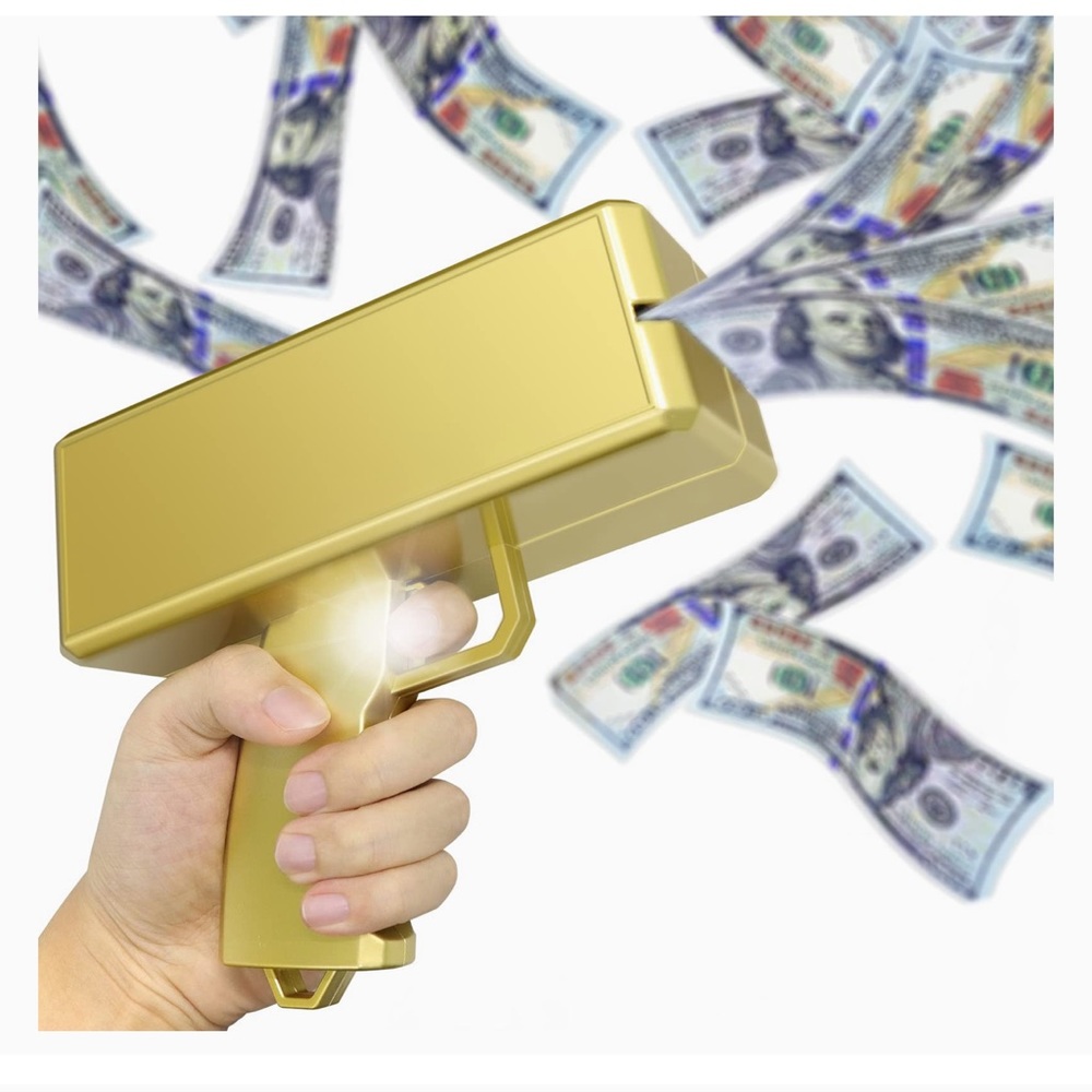 Alagoo Super Money Guns Paper Playing Spary Money Gun Make it Rain Toy Gun,